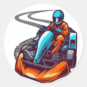 Kart cadeau voor al die liefhebbers die onderweg z ronde sticker