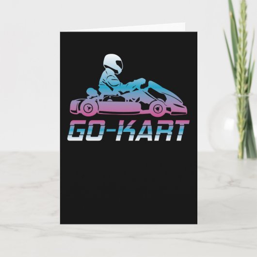 Kart Go-kart Karting Kart Racing Driver Retro Gift Kaart (Voorkant)