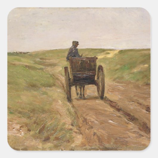 Kart in Katwijk, 1889 Vierkante Sticker (Voorkant)