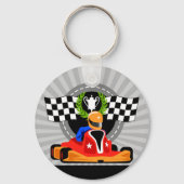 Kart-knop Kenteken verjaardagsgeschenk Sleutelhanger (Voorkant)