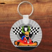 Kart-knop Kenteken verjaardagsgeschenk Sleutelhanger (Voorkant)