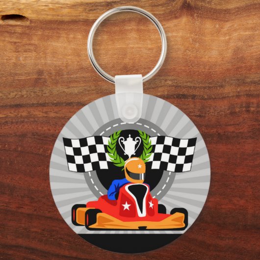 Kart-knop Kenteken verjaardagsgeschenk Sleutelhanger (Voorkant)