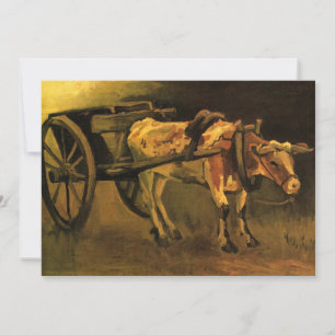 Kart met Red en White Ox door Vincent van Gogh
