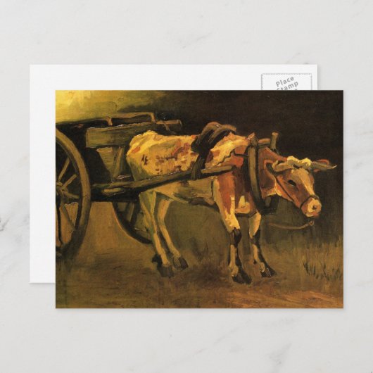 Kart met Red en White Ox door Vincent van Gogh Briefkaart (Voorkant / Achterkant)
