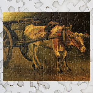 Kart met Red en White Ox door Vincent van Gogh Legpuzzel