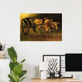 Kart met Red en White Ox door Vincent van Gogh Poster