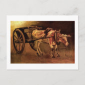 Kart met Red en White Ox, Vincent van Gogh Briefkaart (Voorkant)