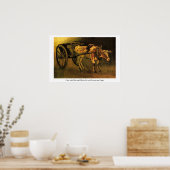 Kart met rode en witte Ox van Van Gogh. Poster (Keuken)