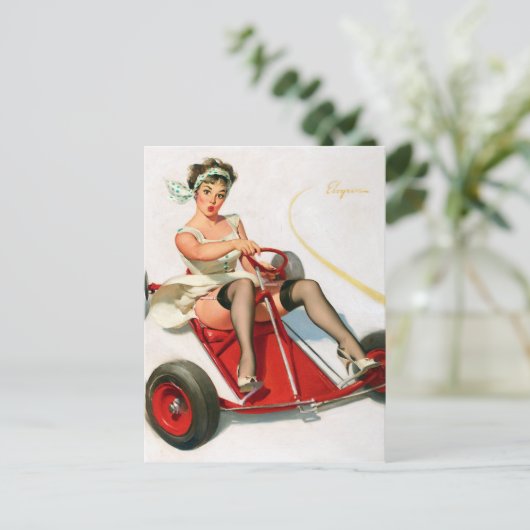 Kart omhoog briefkaart (Staand voorkant)