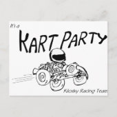 Kart Party Black Logo Uitnodiging Briefkaart (Voorkant)