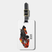 Kart race cartoon illustratie bagagelabel (Voorkant verticaal)