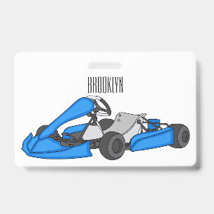 Kart race cartoonillustratie  badge