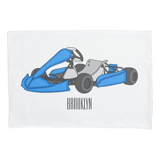 Kart race cartoonillustratie kussensloop (Voorkant)