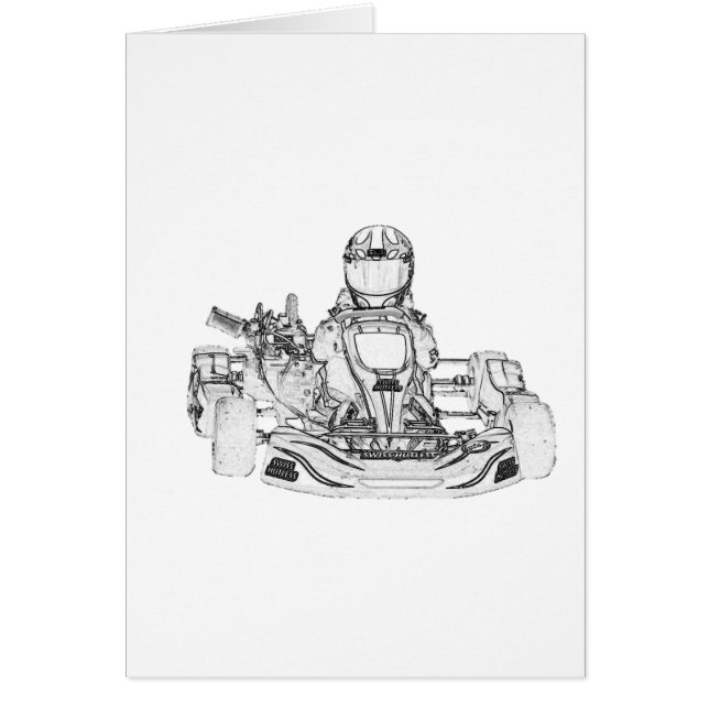 Kart Racer Pencil Sketch (Voorkant)