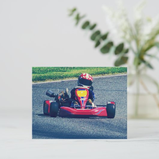 Kart Racing Briefkaart (Staand voorkant)