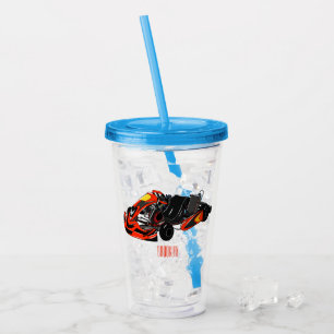 Kart racing cartoon afbeelding acryl drinkbeker