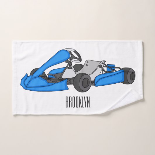 Kart racing cartoon afbeelding bad handdoek (Handdoek)