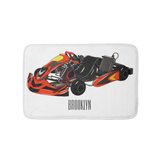 Kart racing cartoon afbeelding badmat (Voorkant)