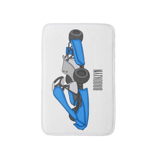 Kart racing cartoon afbeelding badmat (Voorkant Verticaal)