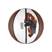 Kart racing cartoon afbeelding basketbal (Verticaal)