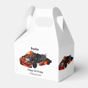 Kart racing cartoon afbeelding bedankdoosjes