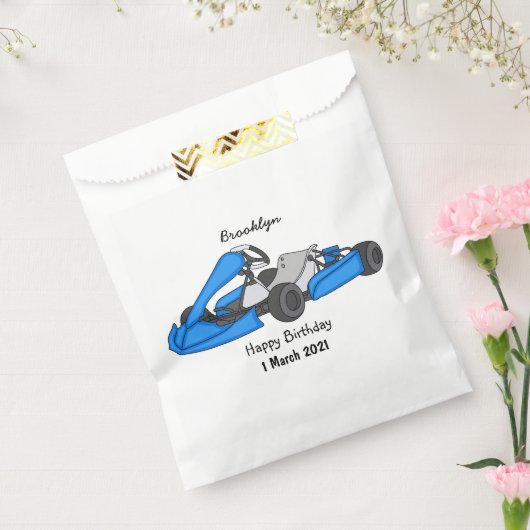 Kart racing cartoon afbeelding bedankzakje (Gezegeld)