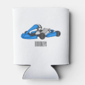 Kart racing cartoon afbeelding blikjeskoeler (Achterkant)