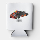 Kart racing cartoon afbeelding blikjeskoeler (Voorkant)