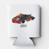 Kart racing cartoon afbeelding blikjeskoeler (Achterkant)