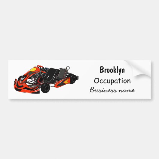 Kart racing cartoon afbeelding bumpersticker (Voorkant)