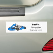 Kart racing cartoon afbeelding bumpersticker (Op auto)