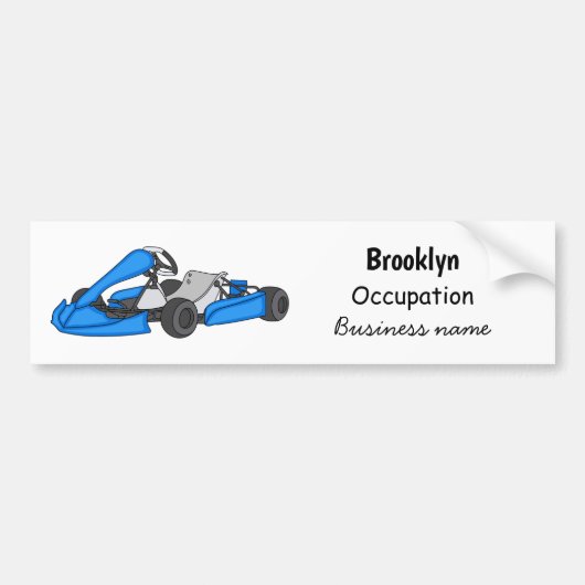 Kart racing cartoon afbeelding bumpersticker (Voorkant)