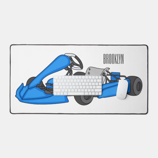 Kart racing cartoon afbeelding bureaumat (Keyboard & Muis)