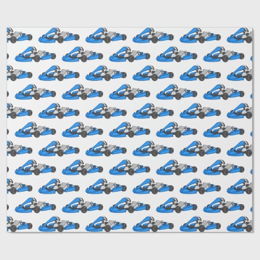 Kart racing cartoon afbeelding cadeaupapier (Vlak)