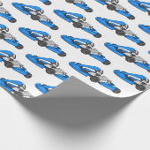 Kart racing cartoon afbeelding cadeaupapier (Hoek)