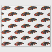 Kart racing cartoon afbeelding cadeaupapier (Vlak)