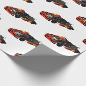 Kart racing cartoon afbeelding cadeaupapier (Hoek)