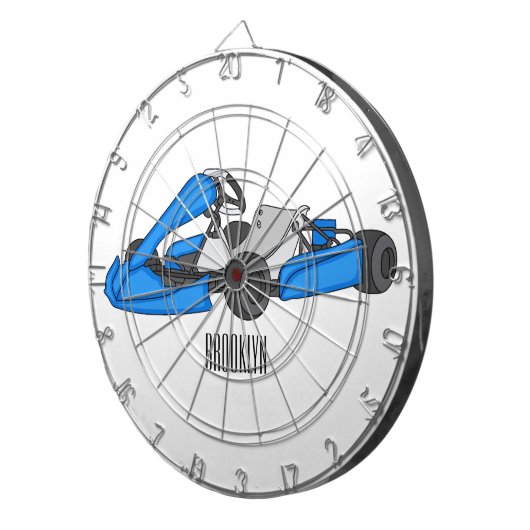 Kart racing cartoon afbeelding dartbord (Voorkant Rechts)