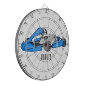 Kart racing cartoon afbeelding dartbord (Voorkant Links)