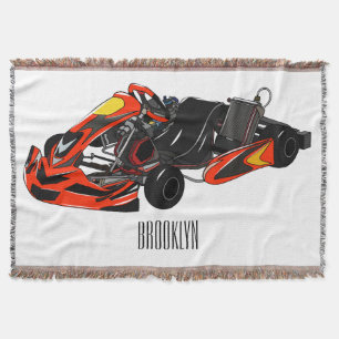 Kart racing cartoon afbeelding deken