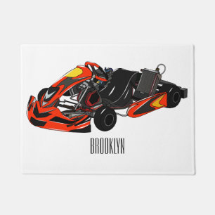 Kart racing cartoon afbeelding deurmat