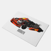 Kart racing cartoon afbeelding deurmat (Schuin)
