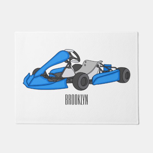 Kart racing cartoon afbeelding deurmat (Voorkant)