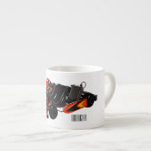 Kart racing cartoon afbeelding espresso kop (Voorkant rechts)