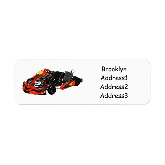 Kart racing cartoon afbeelding etiket (Voorkant)