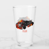 Kart racing cartoon afbeelding glas (Achterkant)