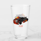 Kart racing cartoon afbeelding glas (Voorkant)