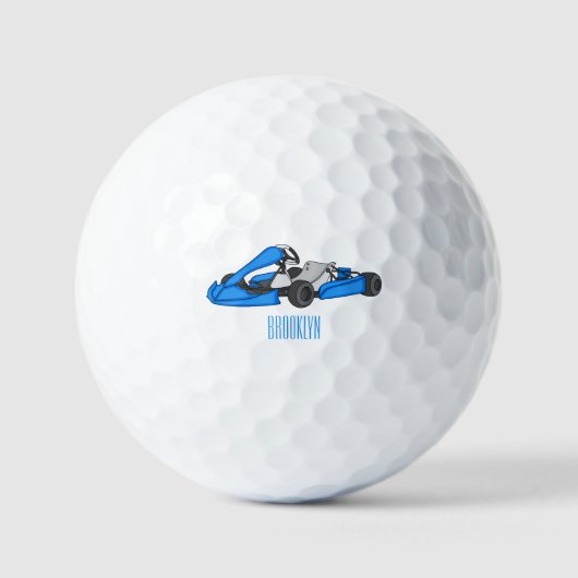 Kart racing cartoon afbeelding golfballen (Voorkant)