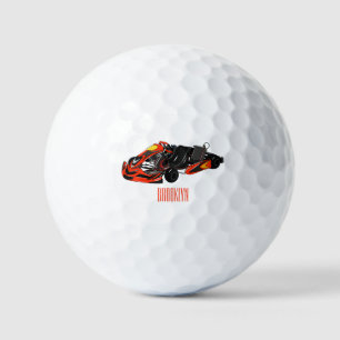 Kart racing cartoon afbeelding golfballen