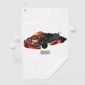 Kart racing cartoon afbeelding golfhanddoek (Insitu)